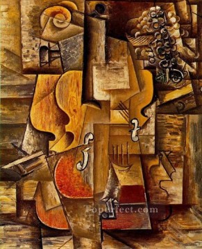 Artworks by 350 Famous Artists Painting - Violin and Grapes 1912 Pablo Picasso